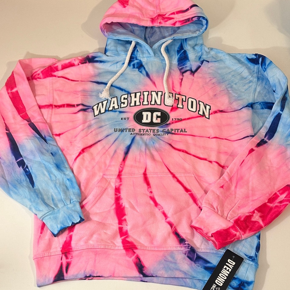 NEW - UNISEX - WASHINGTON DC TIE DYE HOODIE